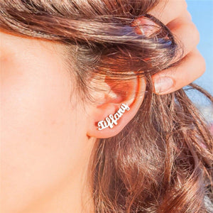 Custom Name Stud Earrings For Women Girl Stainless Steel Jewelry Personalized Nameplate Earrings Daily Wearing Accessories